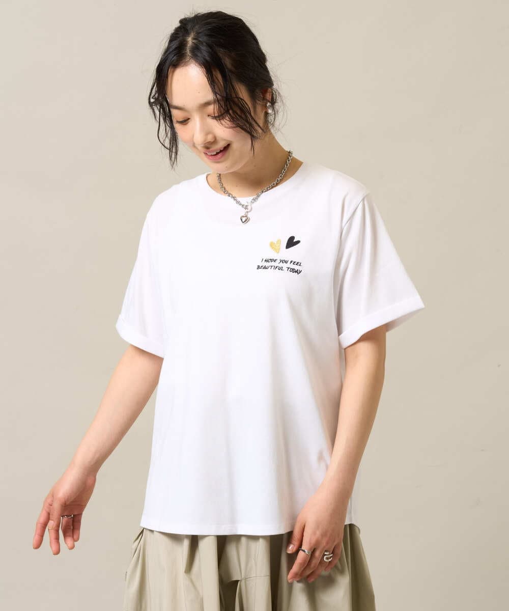 ZMKIE09080 al'aise modulation(アレーズモジュレーション) ロゴ刺繍デザインTシャツ ホワイト