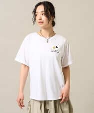 ZMKIE09080 al'aise modulation(アレーズモジュレーション) ロゴ刺繍デザインTシャツ ホワイト