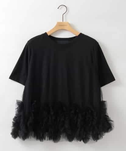 ZMKIE17120 al'aise modulation チュールフリルジョイントデザインTシャツ