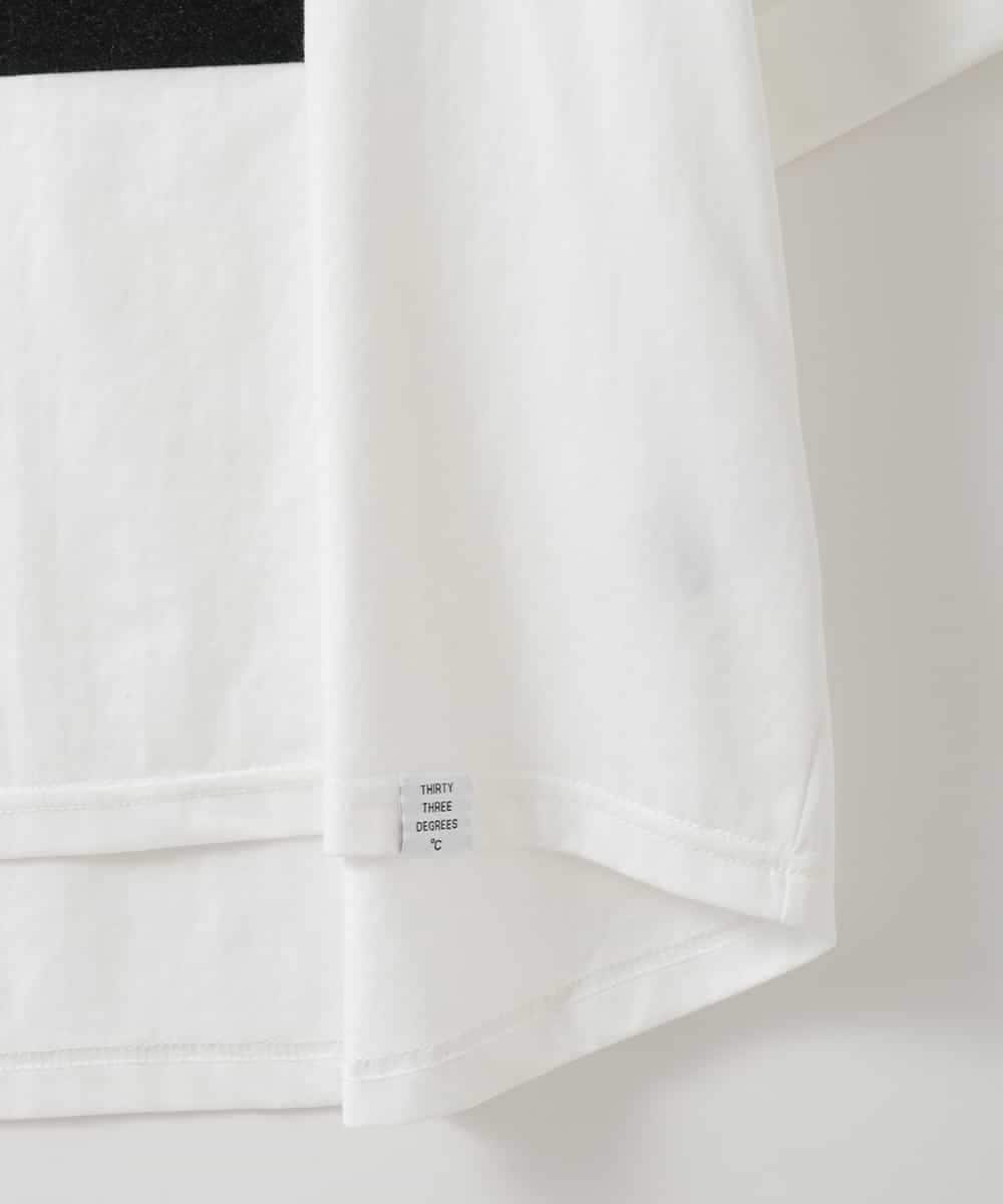 ZMKIE22069 al'aise modulation(アレーズモジュレーション) フロッキーロゴプレートデザインTシャツ ホワイト