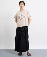 ZMKIW08059 al'aise modulation(アレーズモジュレーション) 【洗える】パールポイントロゴカットソー ベージュ