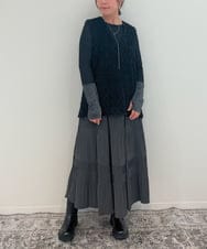 ZMKJB01059 al'aise modulation(アレーズモジュレーション) ジョイントスリーブデザインカットソー ブラック
