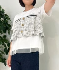 ZMKJB06150 al'aise modulation(アレーズモジュレーション) ビスチェレイヤード風カットソー ホワイト