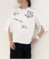 ZMKJB07079 al'aise modulation(アレーズモジュレーション) 【接触冷感】メッセージ刺繍デザインプルオーバー ホワイト
