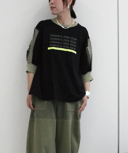 ZMKJB09130 al'aise modulation メッセージロゴカットソー