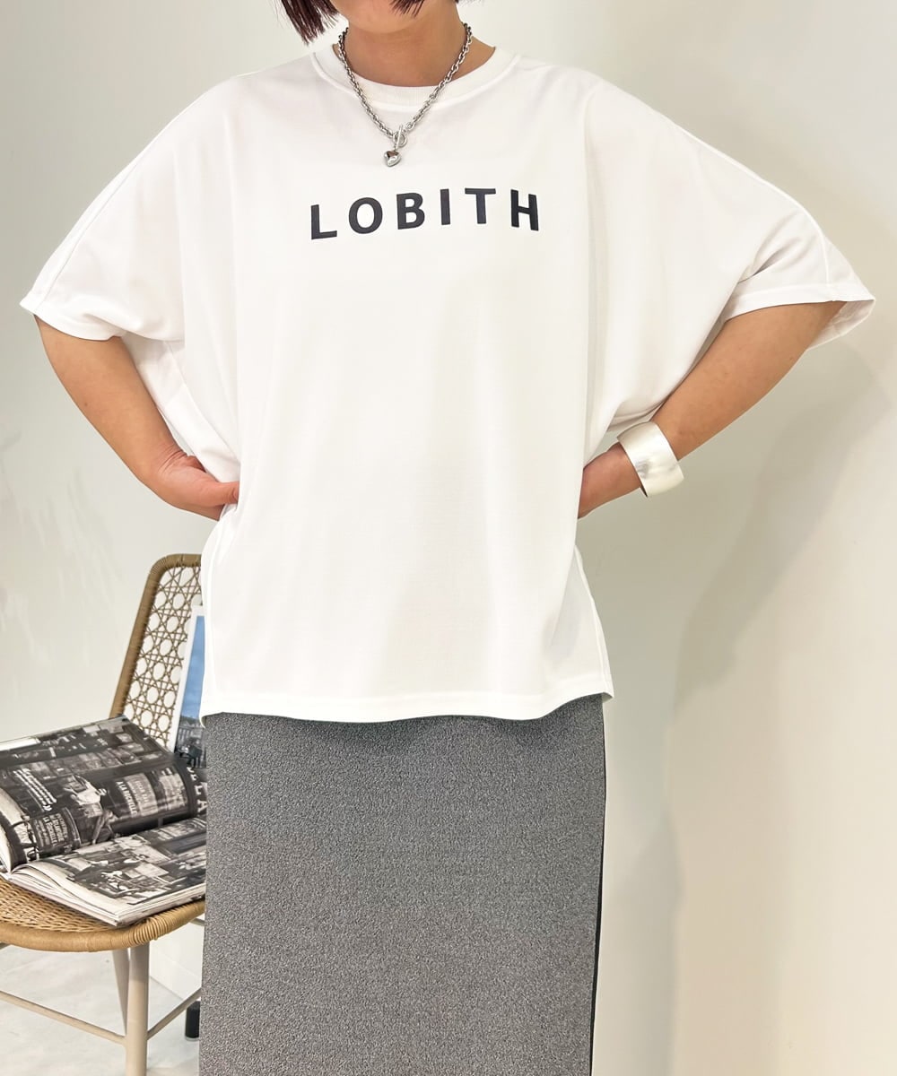 ZMKJB11080 al'aise modulation(アレーズモジュレーション) フロントロゴドルマンシルエットTシャツ ホワイト