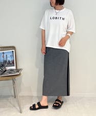 ZMKJB11080 al'aise modulation(アレーズモジュレーション) フロントロゴドルマンシルエットTシャツ ホワイト