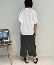 ZMKJB11080 al'aise modulation(アレーズモジュレーション) フロントロゴドルマンシルエットTシャツ ホワイト