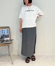 ZMKJB11080 al'aise modulation(アレーズモジュレーション) フロントロゴドルマンシルエットTシャツ ホワイト