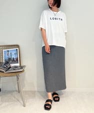 ZMKJB11080 al'aise modulation(アレーズモジュレーション) フロントロゴドルマンシルエットTシャツ ホワイト