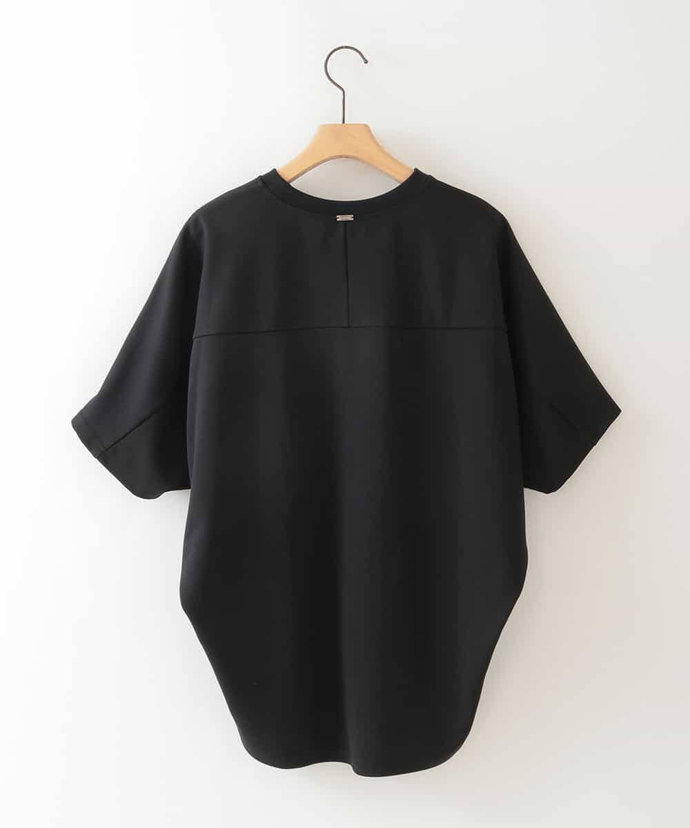ZMKJB11080 al'aise modulation(アレーズモジュレーション) フロントロゴドルマンシルエットTシャツ ブラック