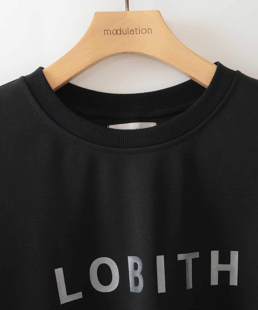 ZMKJB11080 al'aise modulation(アレーズモジュレーション) フロントロゴドルマンシルエットTシャツ ブラック