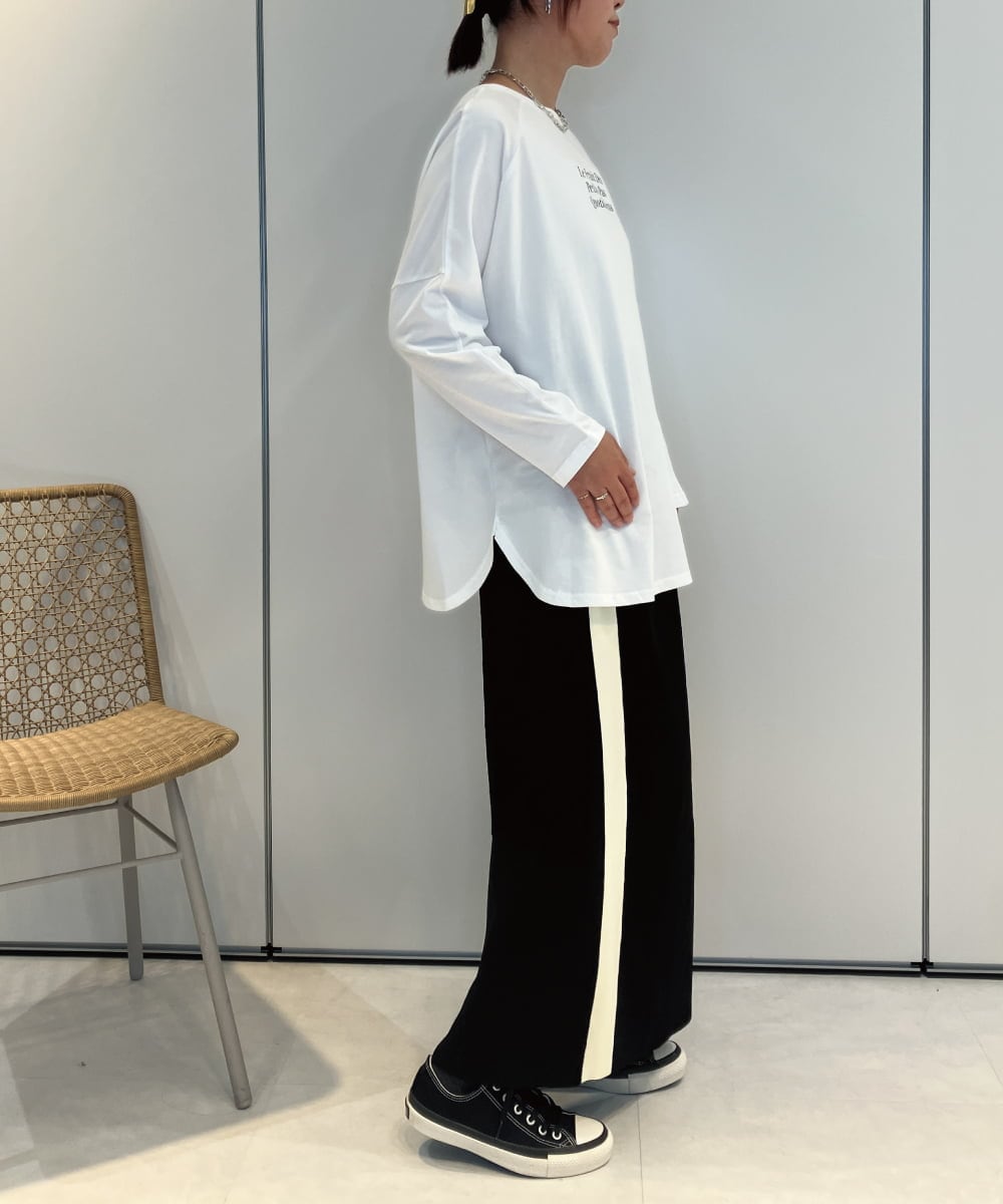 ZMKJB13099 al'aise modulation(アレーズモジュレーション) 【2WAY】プリントロゴオーバーシルエットTシャツ ホワイト