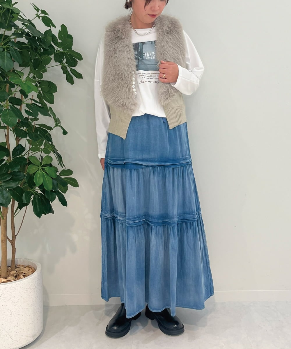 ZMKJB13099 al'aise modulation(アレーズモジュレーション) 【2WAY】プリントロゴオーバーシルエットTシャツ ホワイト