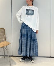 ZMKJB13099 al'aise modulation(アレーズモジュレーション) 【2WAY】プリントロゴオーバーシルエットTシャツ ホワイト