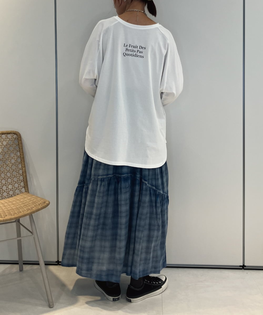 ZMKJB13099 al'aise modulation(アレーズモジュレーション) 【2WAY】プリントロゴオーバーシルエットTシャツ ホワイト