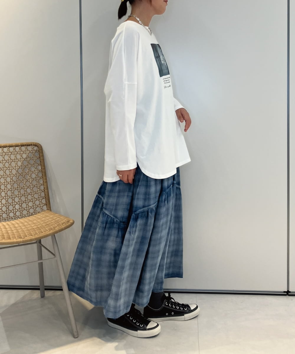 ZMKJB13099 al'aise modulation(アレーズモジュレーション) 【2WAY】プリントロゴオーバーシルエットTシャツ ホワイト