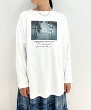 ZMKJB13099 al'aise modulation(アレーズモジュレーション) 【2WAY】プリントロゴオーバーシルエットTシャツ ホワイト