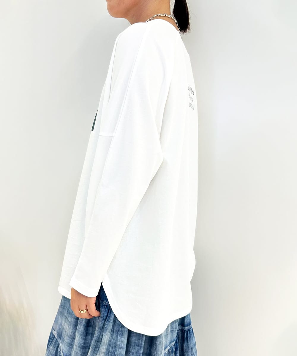 ZMKJB13099 al'aise modulation(アレーズモジュレーション) 【2WAY】プリントロゴオーバーシルエットTシャツ ホワイト