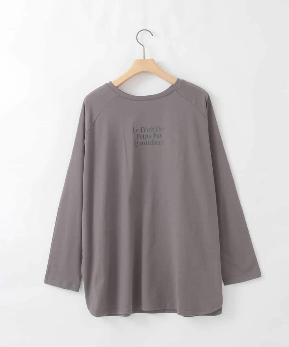 ZMKJB13099 al'aise modulation(アレーズモジュレーション) プリントロゴオーバーシルエットTシャツ ダークグレー