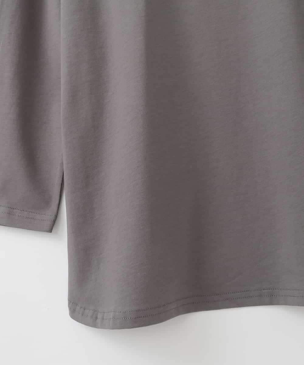ZMKJB13099 al'aise modulation(アレーズモジュレーション) プリントロゴオーバーシルエットTシャツ ダークグレー
