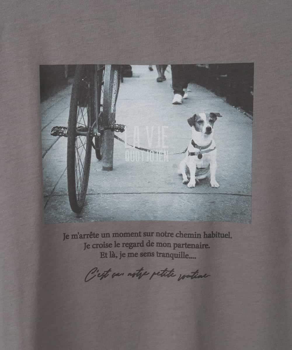 ZMKJB13099 al'aise modulation(アレーズモジュレーション) プリントロゴオーバーシルエットTシャツ ダークグレー
