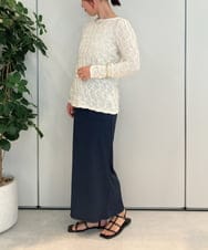 ZMKJB15068 al'aise modulation(アレーズモジュレーション) 【日本製】ハニカムギャザーシアーカットソー アイボリー