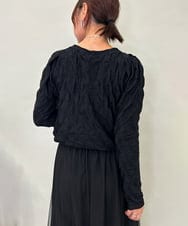 ZMKJB15068 al'aise modulation(アレーズモジュレーション) 【日本製】ハニカムギャザーシアーカットソー ブラック