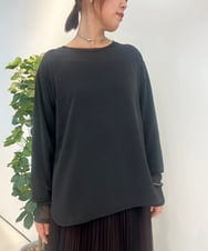 ZMKJB16068 al'aise modulation(アレーズモジュレーション) チュールジョイントドレープカットソー ブラック