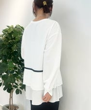 ZMKJB17099 al'aise modulation(アレーズモジュレーション) プリーツヘムデザインカットソー ホワイト