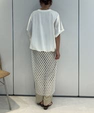 ZMKJB19079 al'aise modulation(アレーズモジュレーション) サテンライク切り替えカットソー ホワイト