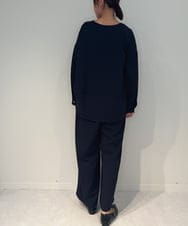 ZMKJB20090 al'aise modulation(アレーズモジュレーション) 【セットアップ対応・洗える】ドロップショルダースリットネックカットソー ネイビー