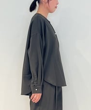 ZMKJB20090 al'aise modulation(アレーズモジュレーション) 【セットアップ対応・洗える】ドロップショルダースリットネックカットソー ブラウン