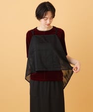 ZMKJE02059 al'aise modulation(アレーズモジュレーション) 【洗える】チュールジョイントベロアカットソー バーガンディー