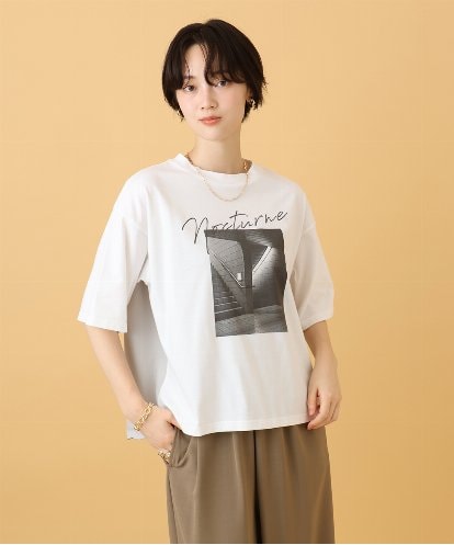 ZMKJE03099 al'aise modulation 【UV/日本製】異素材ジョイントフォトプリントTシャツ