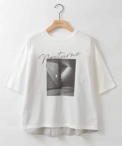 ZMKJE03099 al'aise modulation 【UV/日本製】異素材ジョイントフォトプリントTシャツ
