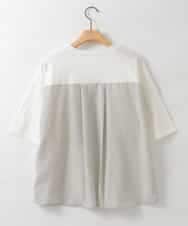 ZMKJE03099 al'aise modulation(アレーズモジュレーション) 【UV/日本製】異素材ジョイントフォトプリントTシャツ ホワイト