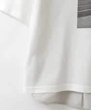 ZMKJE03099 al'aise modulation(アレーズモジュレーション) 【UV/日本製】異素材ジョイントフォトプリントTシャツ ホワイト