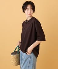 ZMKJE05069 al'aise modulation(アレーズモジュレーション) ポイントロゴデザインプルオーバー ブラウン