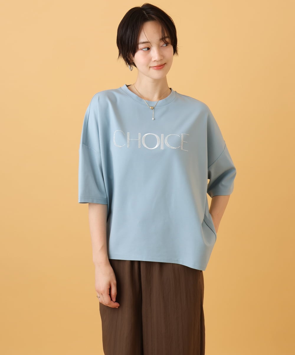 ZMKJE06069 al'aise modulation(アレーズモジュレーション) アクセントロゴデザインプルオーバー ライトブルー