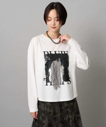 ZMKJE48089 al'aise modulation 【接触冷感/UV】エンボスプリントロングスリーブTシャツ