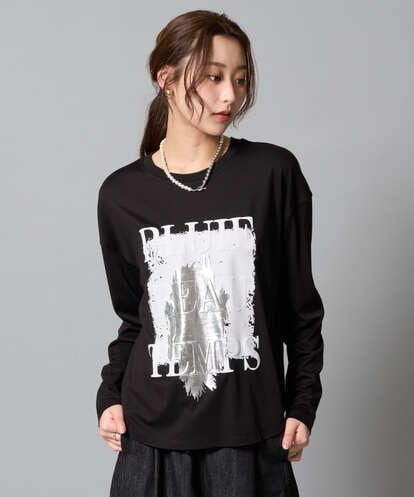 ZMKJE48089 al'aise modulation 【接触冷感/UV】エンボスプリントロングスリーブTシャツ