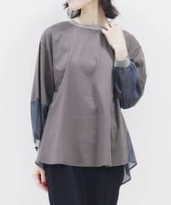 ZMKJQ01098 al'aise modulation(アレーズモジュレーション) 切り替えバックフリルプルオーバー ダークグレー