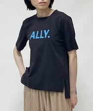 ZMKJQ10089 al'aise modulation(アレーズモジュレーション) 【日本製】ロゴアクセントコットンカットソー ダークグレー