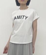 ZMKJQ13079 al'aise modulation(アレーズモジュレーション) 【日本製】ロゴアクセントカットソー ホワイト