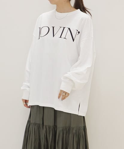 ZMKJQ14108  ロゴプリントロングTシャツ