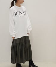ZMKJQ14108 al'aise modulation(アレーズモジュレーション) ロゴプリントロングTシャツ ホワイト