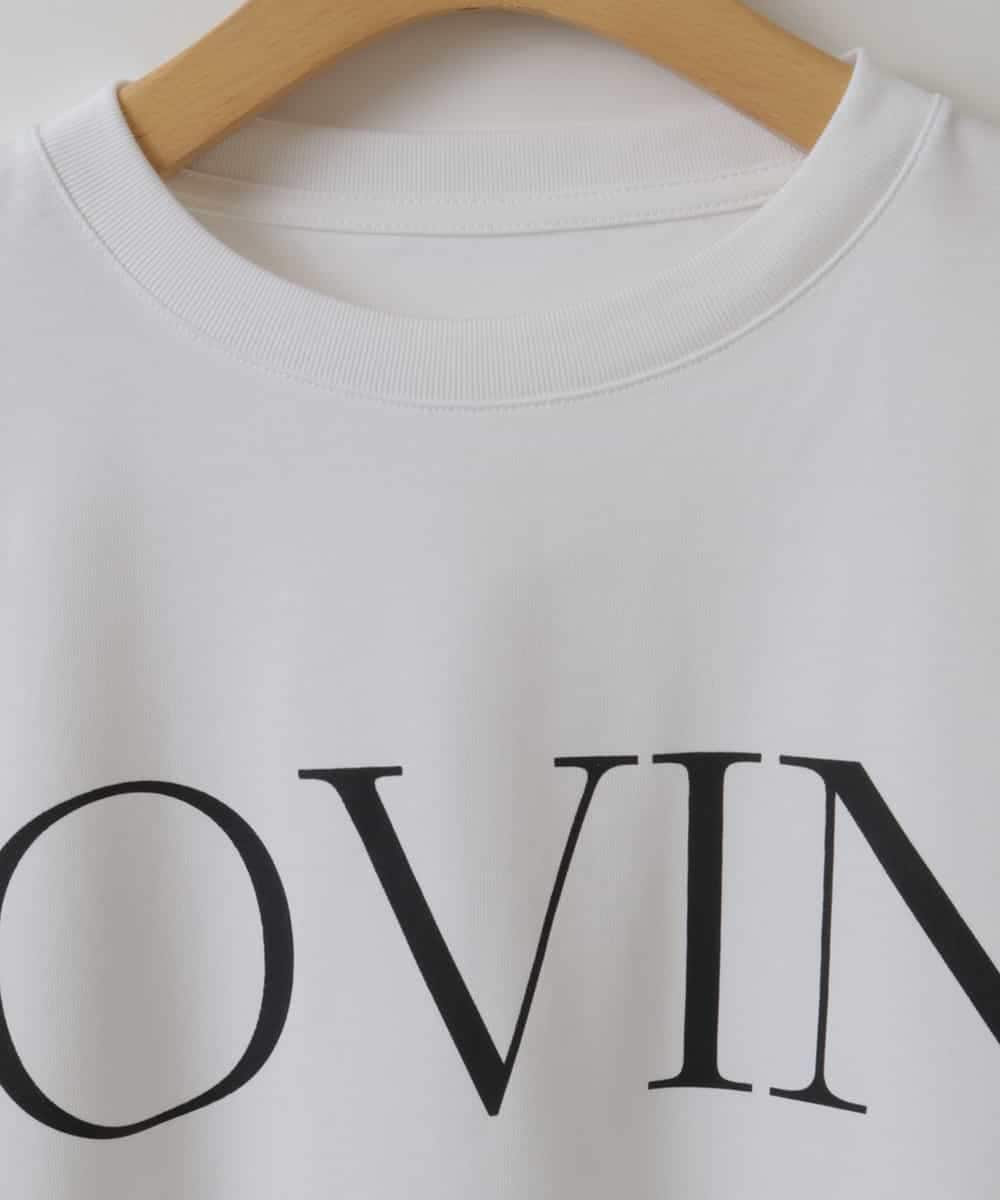 ZMKJQ14108 al'aise modulation(アレーズモジュレーション) ロゴプリントロングTシャツ ホワイト
