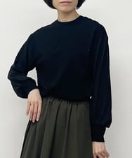 ZMKJT02140 al'aise modulation(アレーズモジュレーション) 【2WAY/日本製】ラウンドネックプルオーバー ブラック