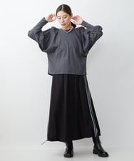 ZMKJT08099 al'aise modulation(アレーズモジュレーション) 【日本製】ワイドスリーブカットソー ダークグレー